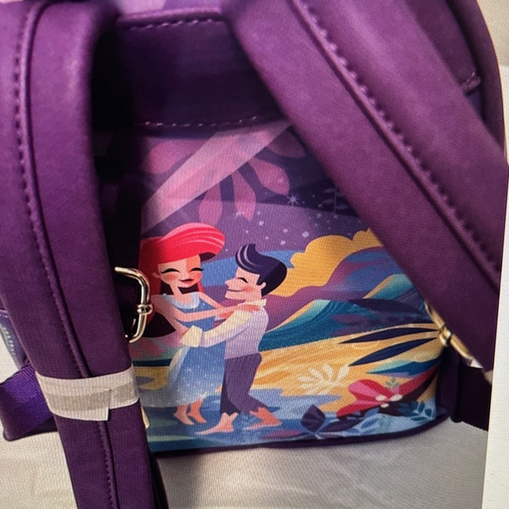 Disney Princess Loungefly Castle Little Mermaid Ariel Backpack - Picture 3 of 7